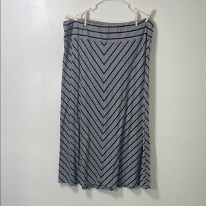 Pure Energy Gray and Black Chevron Stripe Maxi Skirt